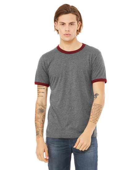 3055C Bella + Canvas Men's Jersey Short Sleeve Ringer T-Shirt