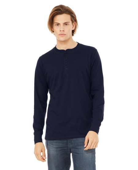 3150 Bella + Canvas Men's Jersey Long Sleeve Henley Shirt