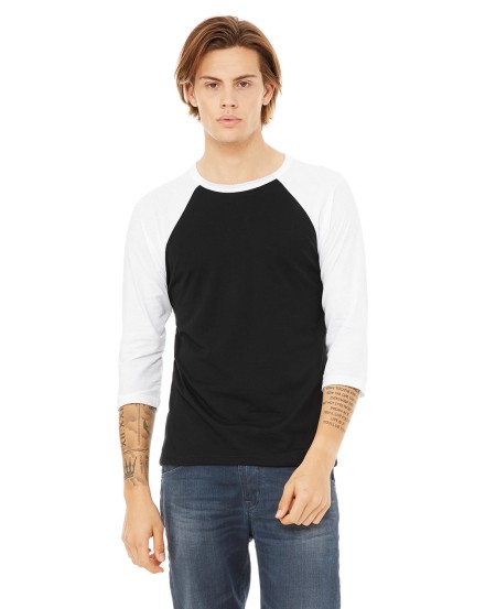 Bella + Canvas 3200 Unisex 3/4-Sleeve Baseball T-Shirt