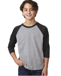 3352 Next Level Apparel Youth CVC 3/4 Sleeve Raglan Shirt