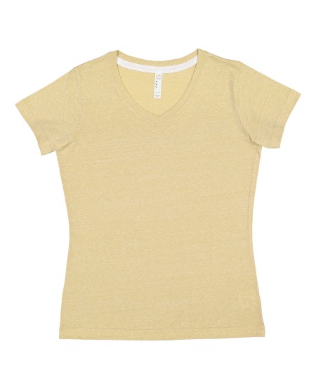 LAT 3591 Ladies' V-Neck Harborside Melange Jersey T-Shirt