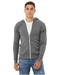 Bella + Canvas 3939 Unisex Triblend Full-Zip Lightweight Hoodie