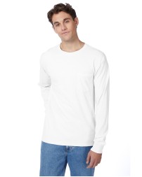 Hanes 5596 Men's Authentic-T Long-Sleeve Pocket T-Shirt