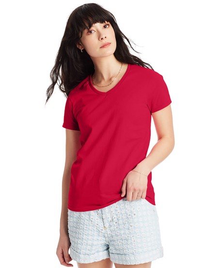 5780 Hanes Ladies' Essential V Neck T-Shirt