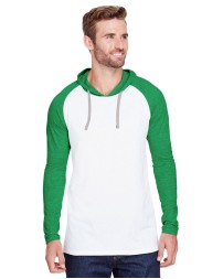 LAT 6917 Men's Hooded Raglan Long Sleeve Fine Jersey T-Shirt