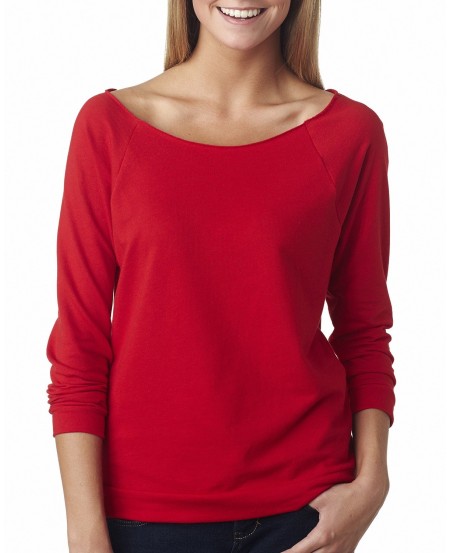 6951 Next Level Apparel Ladies' 3/4 Sleeve French Terry Raglan Shirt