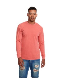 7451 Next Level Apparel Adult Inspired Dye Long Sleeve Crew Neck T Shirt with Pocket