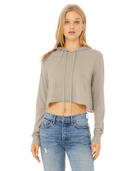 Bella + Canvas 8512 Ladies' Cropped Long Sleeve Hoodie T-Shirt