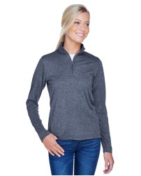 UltraClub 8618W Ladies' Cool & Dry Heathered Performance Quarter-Zip