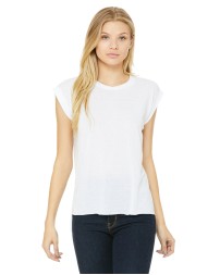 Bella + Canvas 8804 Ladies' Flowy Muscle T-Shirt with Rolled Cuff