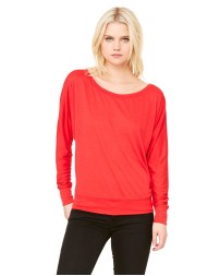 Bella + Canvas 8850 Ladies' Flowy Long-Sleeve Off Shoulder T-Shirt