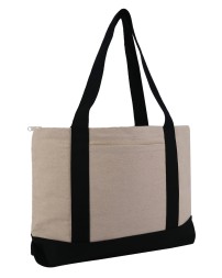 Liberty Bags 8862 Large Zippered Cotton Canvas Tote