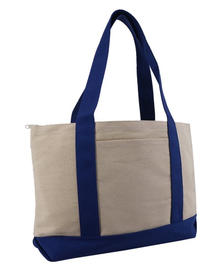 Liberty Bags 8862 Large Zippered Cotton Canvas Tote