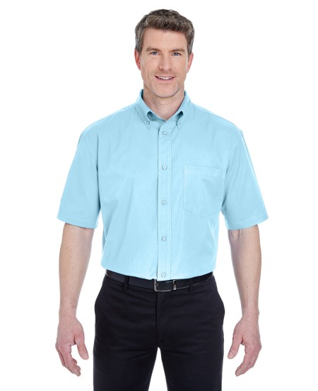 8977 UltraClub Adult Short Sleeve Whisper Twill Shirt