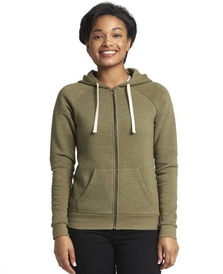 9603 Next Level Apparel Ladies' PCH Raglan Zip Hoodie