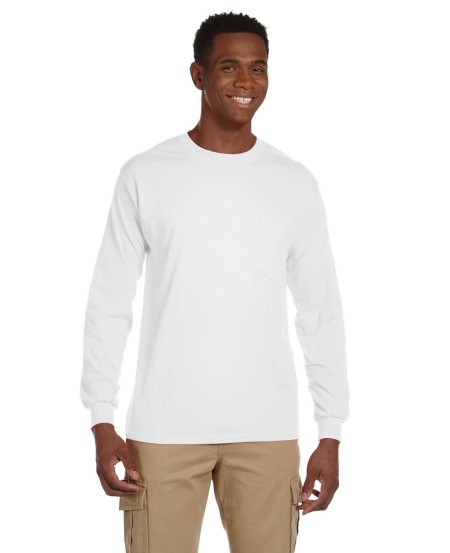 Gildan G241 Adult Ultra Cotton Long-Sleeve Pocket T-Shirt