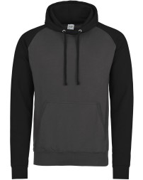 Just Hoods By AWDis JHA009 Adult 80/20 Midweight Contrast Baseball Hooded Sweatshirt