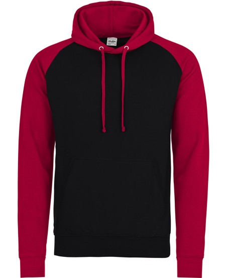 Just Hoods By AWDis JHA009 Adult 80/20 Midweight Contrast Baseball Hooded Sweatshirt