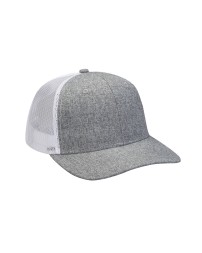 Adams PV102 Heather Woven/Soft Mesh Trucker Style Cap