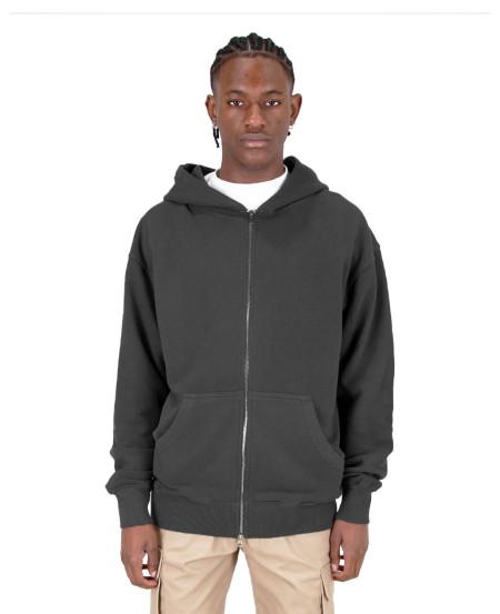 Shaka Wear SHGDZ Men's Garment Dye Double-Zip Hooded Sweatshirt