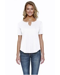 StarTee ST1422 Ladies' CVC Slit V-Neck T-Shirt