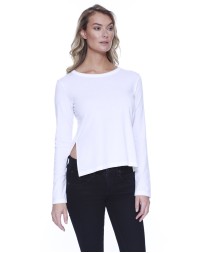 StarTee ST1471 Ladies' CVC High Low Long-Sleeve T-Shirt